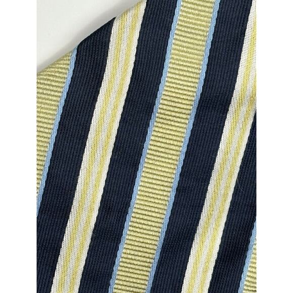 Silk & Polyester Neck Ties (LOT OF 3) Navy Blue Gold Men Tie Roundtree Gant - Picture 5 of 6